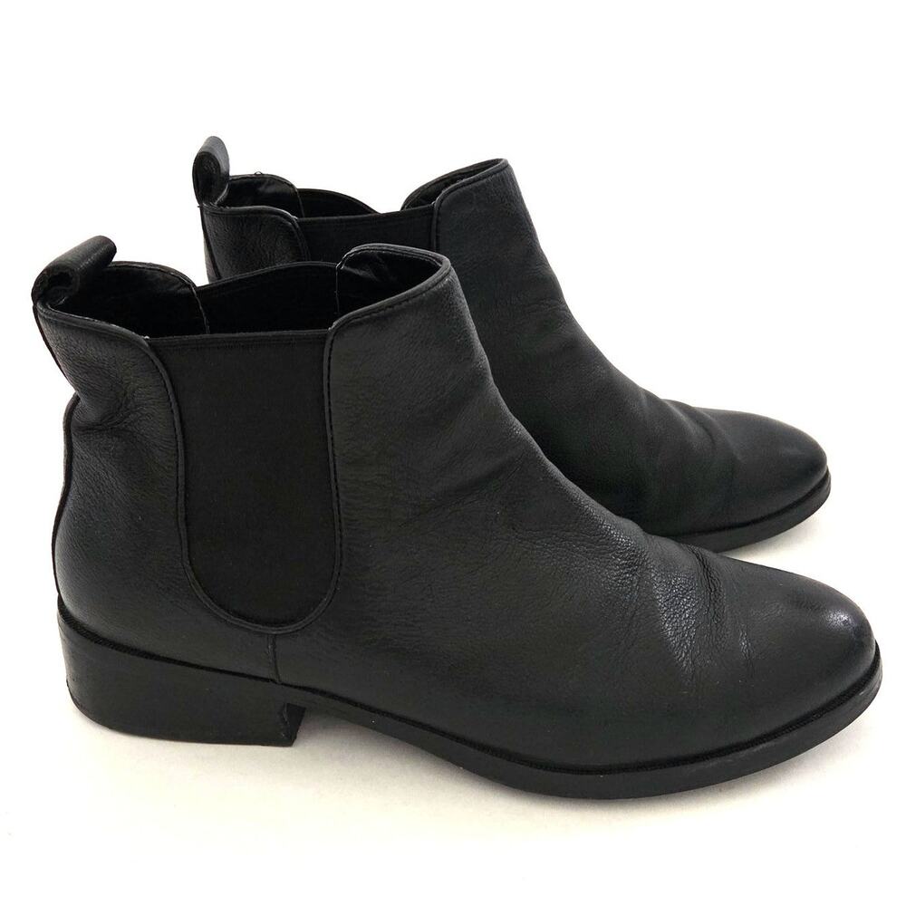 Cole Haan Landsman Chelsea Boots Ankle Bootie Black Leather Sz 9 - flaws
